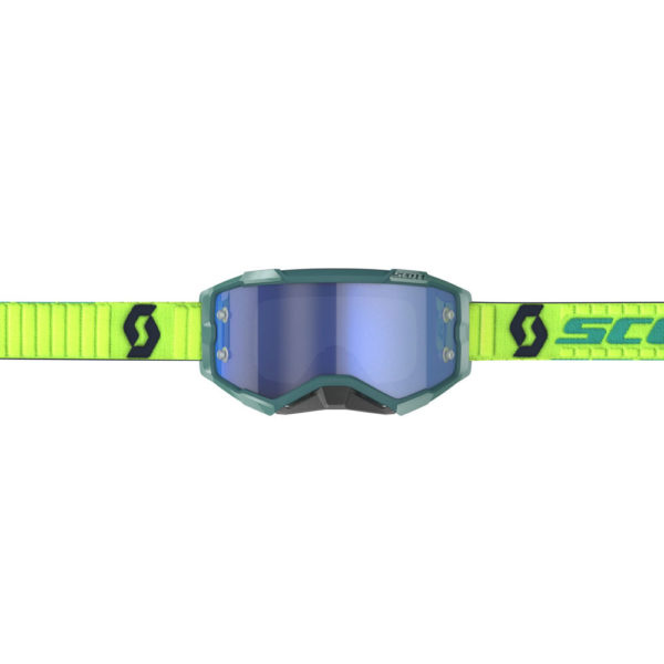 Scott Brille Fury teal blue/neon yellow / electric blue chrome works