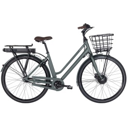 Raleigh Sussex E1 Dame 48cm 7g Shimano Nexus fodbremse mat grågrøn m. 11Ah Batteri